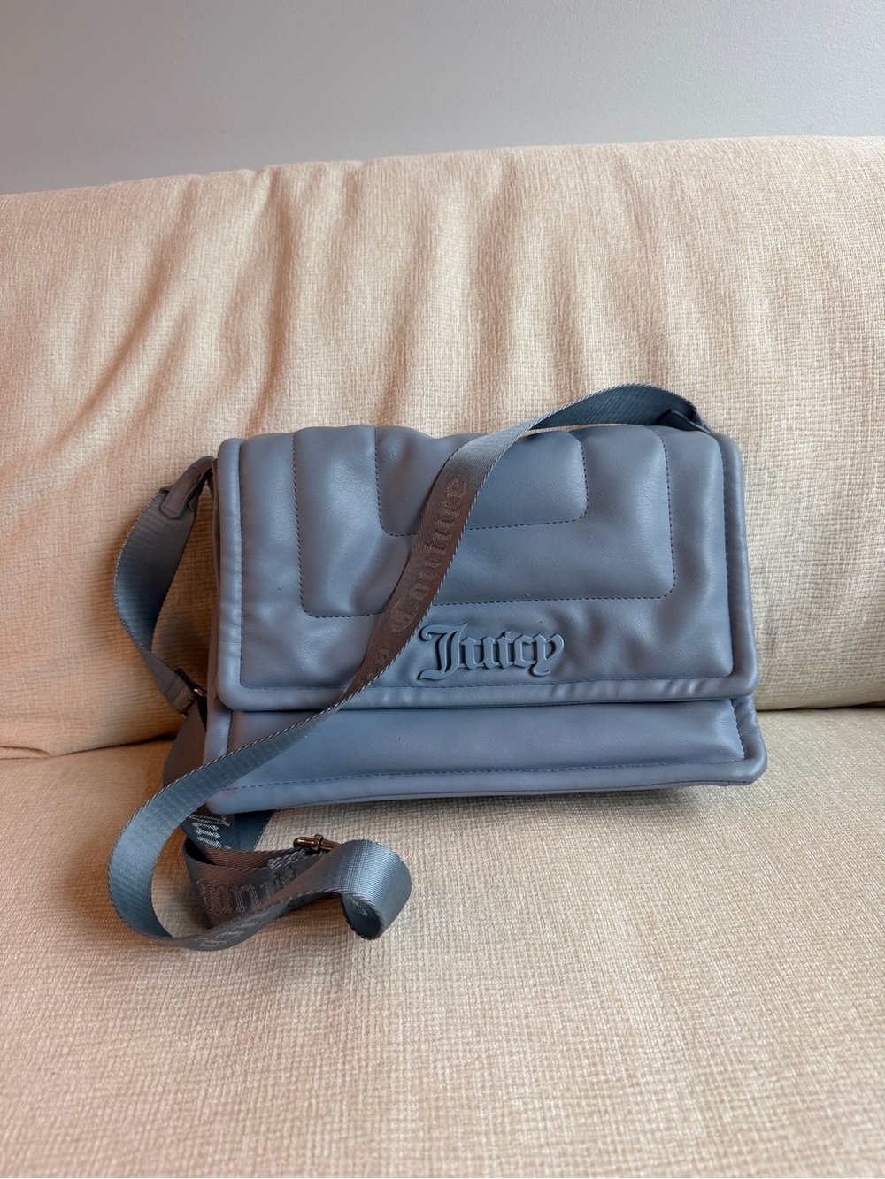Juicy Couture Slate Quilted Messenger Bag